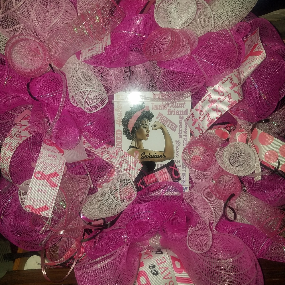 Made to order. Breast Cancer wreath